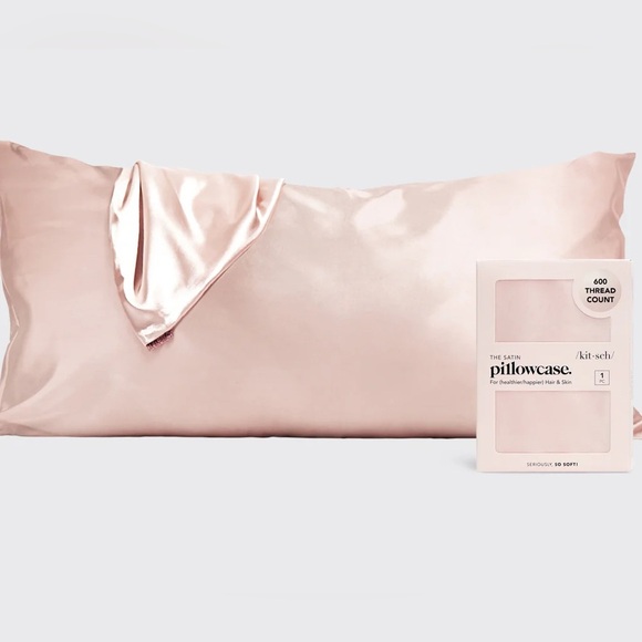 NWT, Kitsch, The Satin Pillowcase, 2-Pack,King Size, Blush - Picture 1 of 4